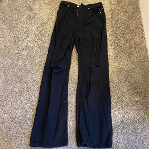 Ripped black, baggy jeans